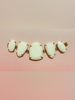 Kendra Scott Petra White Statement Bracelet with Gold Accents